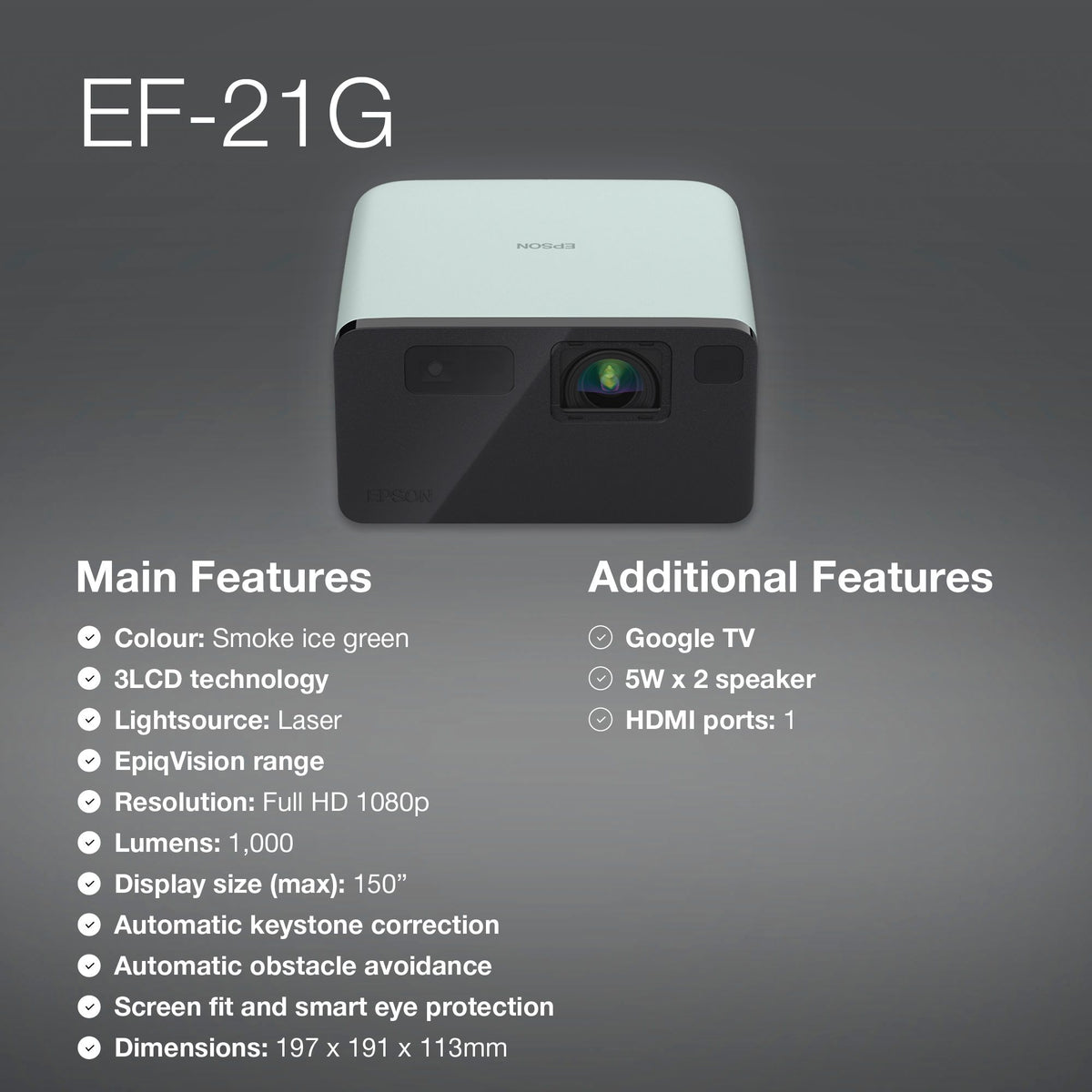 Epson EpiqVision EF-21 Green V11HB35340DA view 4 atomoffice