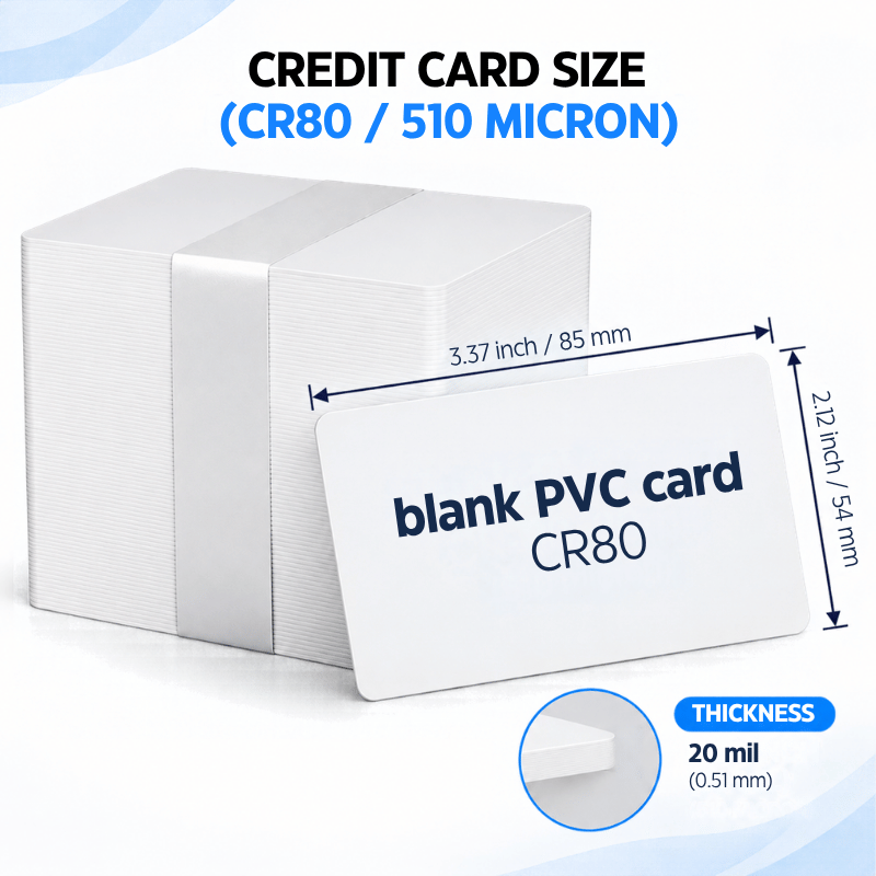 Blank White PVC ID Cards - CR-80, 20 mil