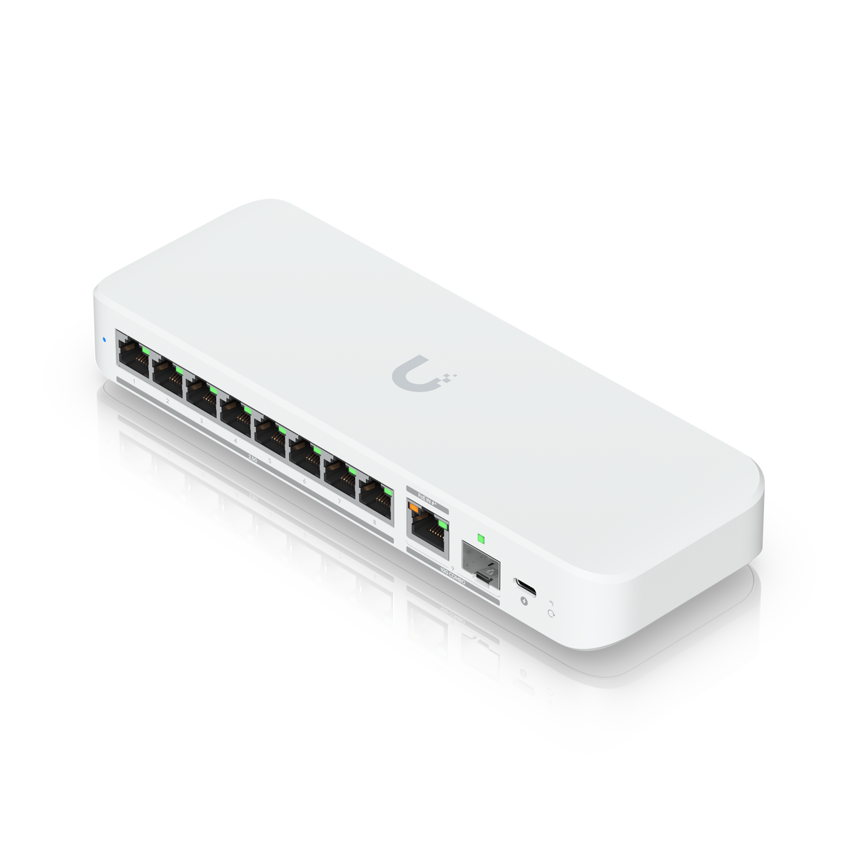 Ubiquiti UniFi Switch Flex 2.5G, 8-Port 2.5 GbE Switch, 10 GbE RJ45/SFP+ Combo Uplink, PoE+ or USB-C Powered atomoffice