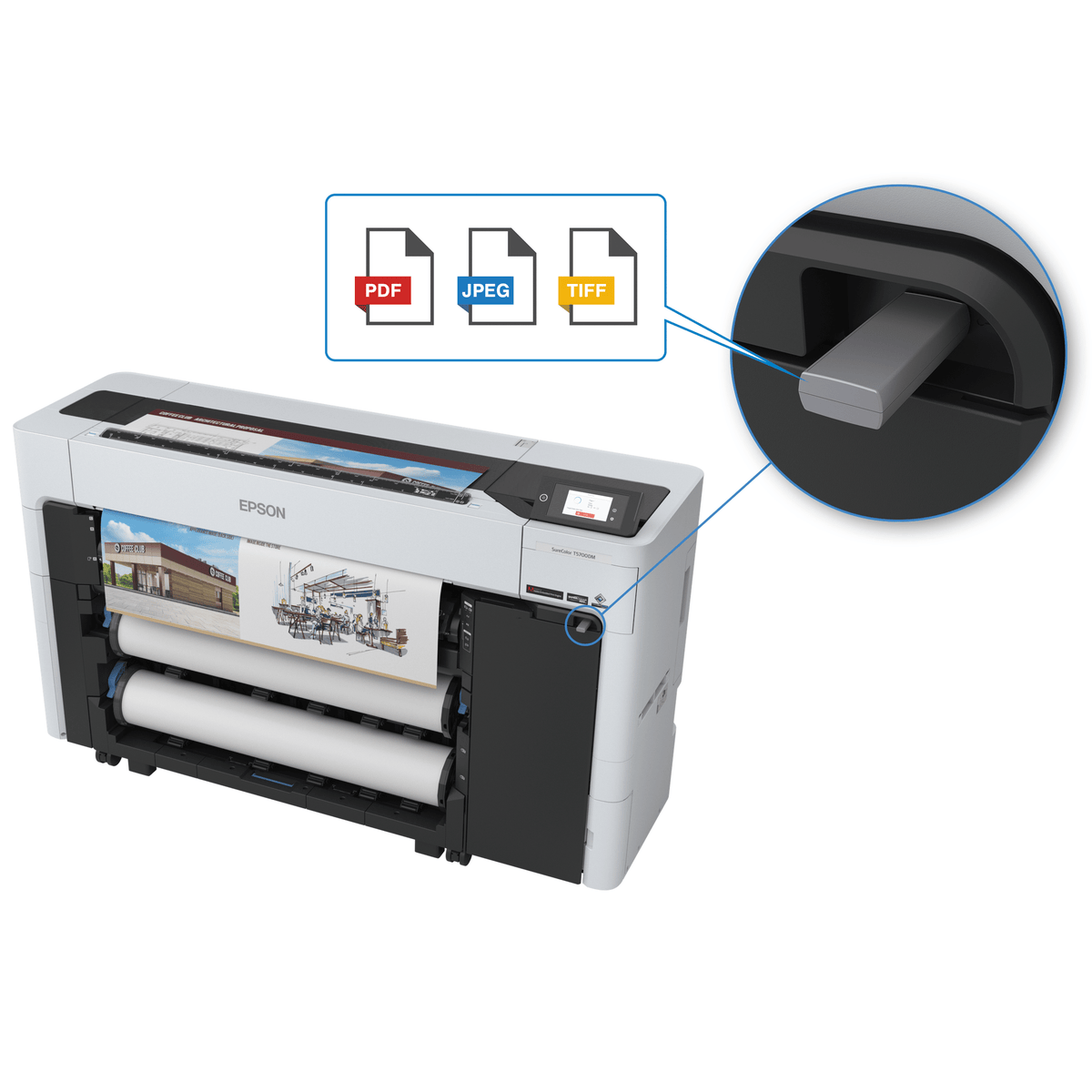 Epson SureColor SC-T5700DM 36-inch Technical MFP, with SSD and PostScript C11CH82301A1 atomoffice