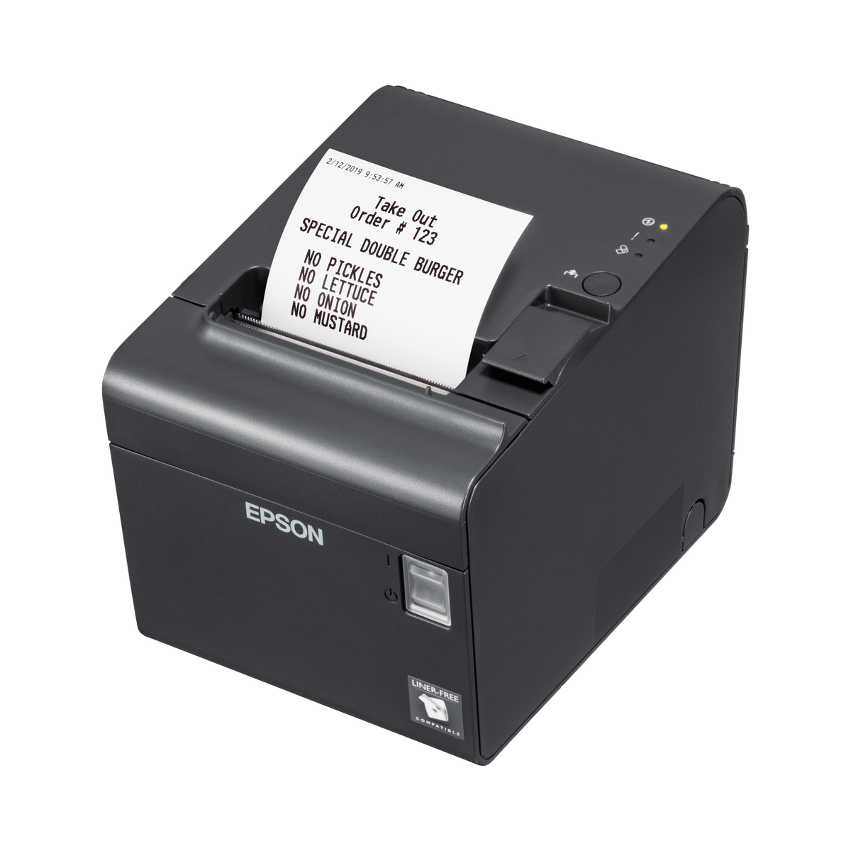 Epson TM-L90LF Liner-Free Thermal Label and Receipt Printer, up to 170 mm/sec atomoffice