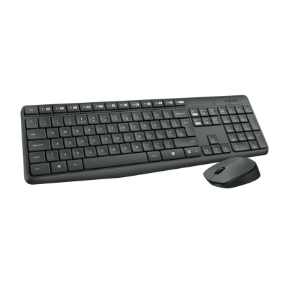 Logitech MK235 Wireless Keyboard and Mouse Combo 920-007931 - Grey, English International atomoffice
