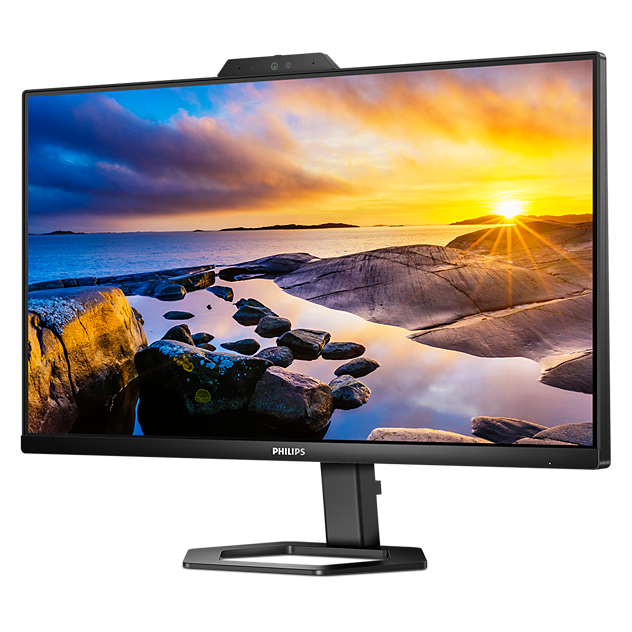 Philips 24" 24E1N5300HE Flat FHD Monitor IPS Panel 75Hz - DP, HDMI, USB-C with Windows Hello Pop-up Webcam and Speakers atomoffice