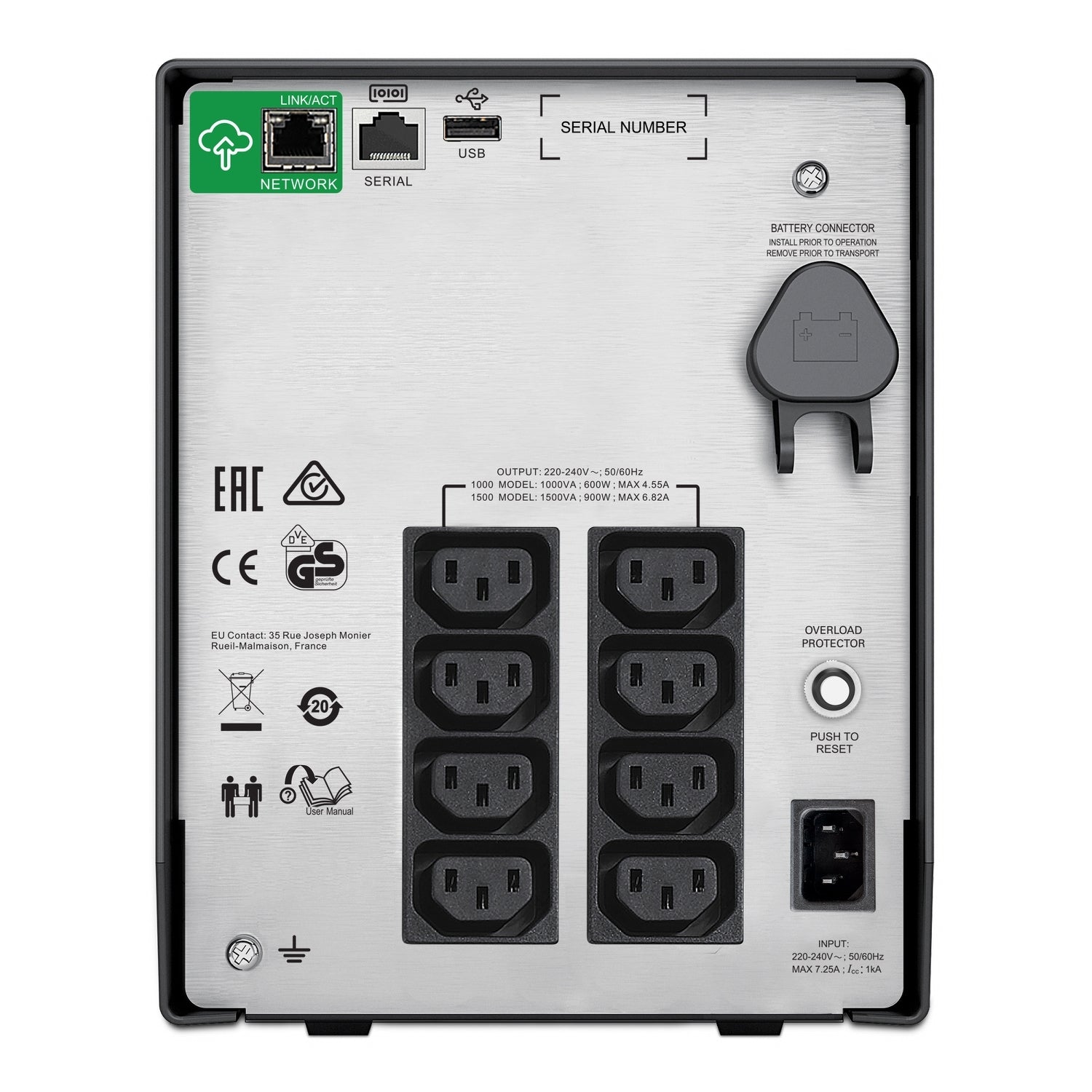 APC Smart-UPS, LCD 230V with SmartConnect Port, 8x IEC 60320 C13 Output Connection Type |