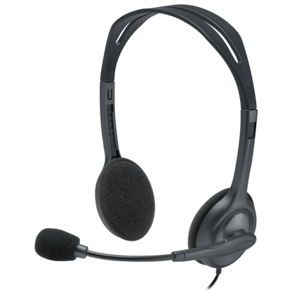 Logitech H111 Wired Stereo Headset 981-000593 - Black, Single 3.5 mm Jack atomoffice