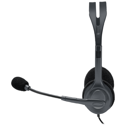 Logitech H111 Wired Stereo Headset 981-000593 - Black, Single 3.5 mm Jack atomoffice