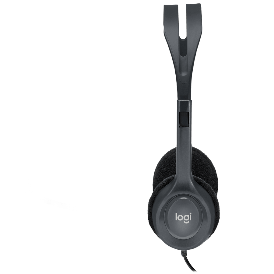 Logitech H111 Wired Stereo Headset 981-000593 - Black, Single 3.5 mm Jack atomoffice
