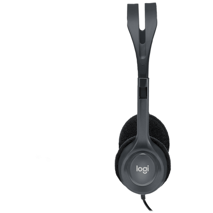 Logitech H111 Wired Stereo Headset 981-000593 - Black, Single 3.5 mm Jack atomoffice
