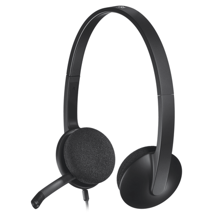 Logitech H340 USB Headset with Noise-Cancelling Mic 981-000475 - Black atomoffice