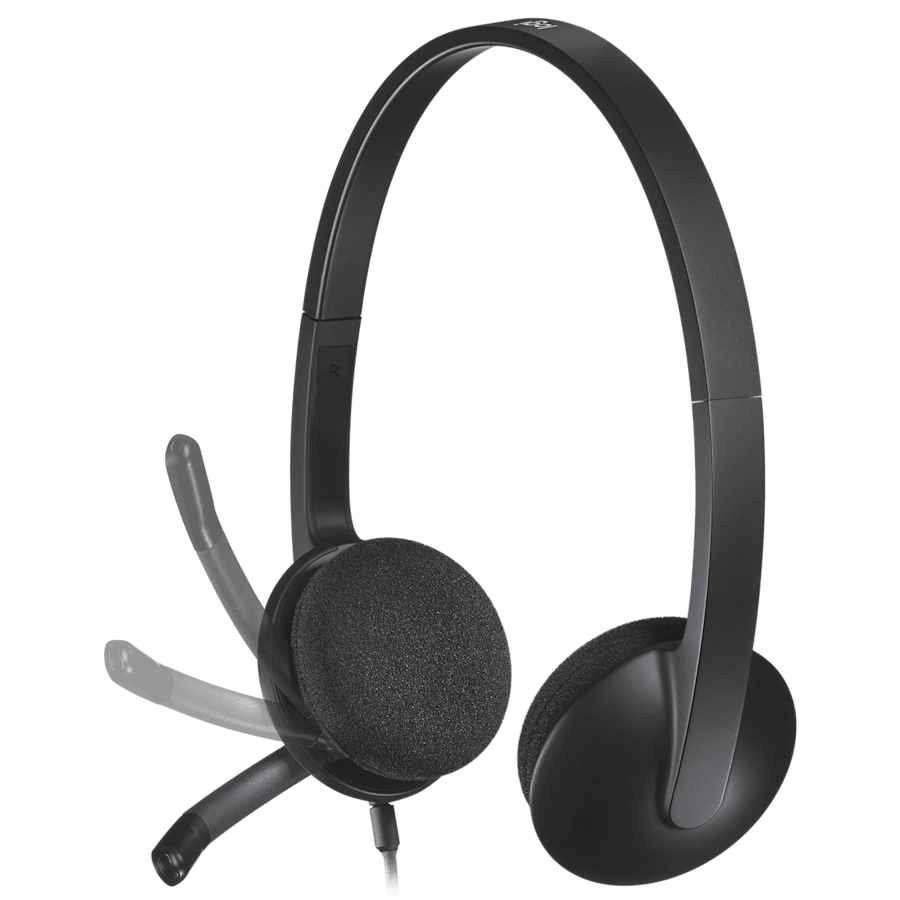 Logitech H340 USB Headset with Noise-Cancelling Mic 981-000475 - Black atomoffice