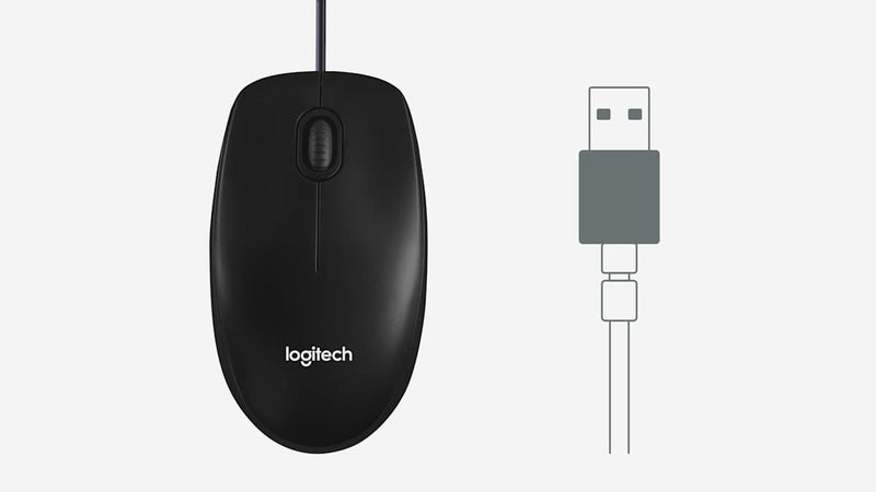 Logitech M100 Corded Mouse (910-006652) – Black