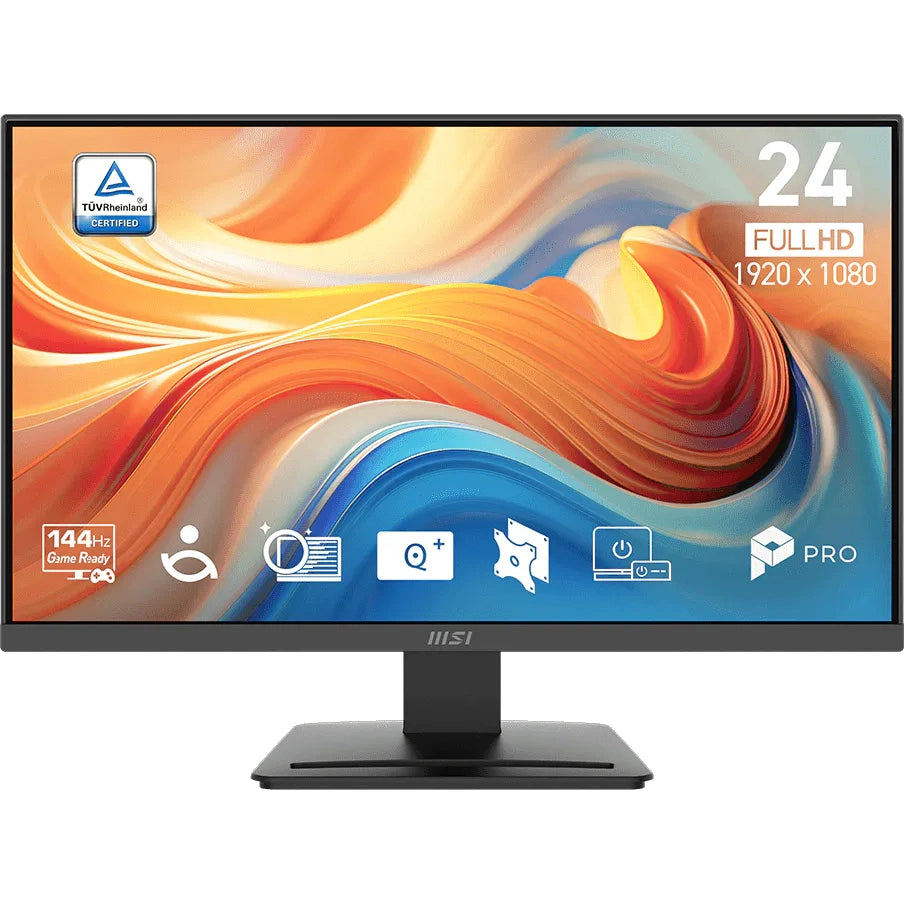 MSI 24" PRO MP241 E14V Flat FHD Monitor, VA Panel 144Hz, AMD FreeSync, HDR Ready - HDMI, DP Black atomoffice