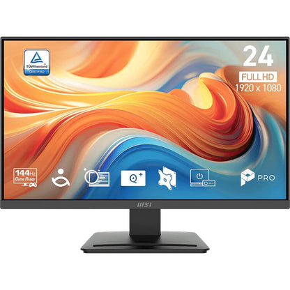 MSI 24" PRO MP241 E14V Flat FHD Monitor, VA Panel 144Hz, AMD FreeSync, HDR Ready - HDMI, DP Black atomoffice