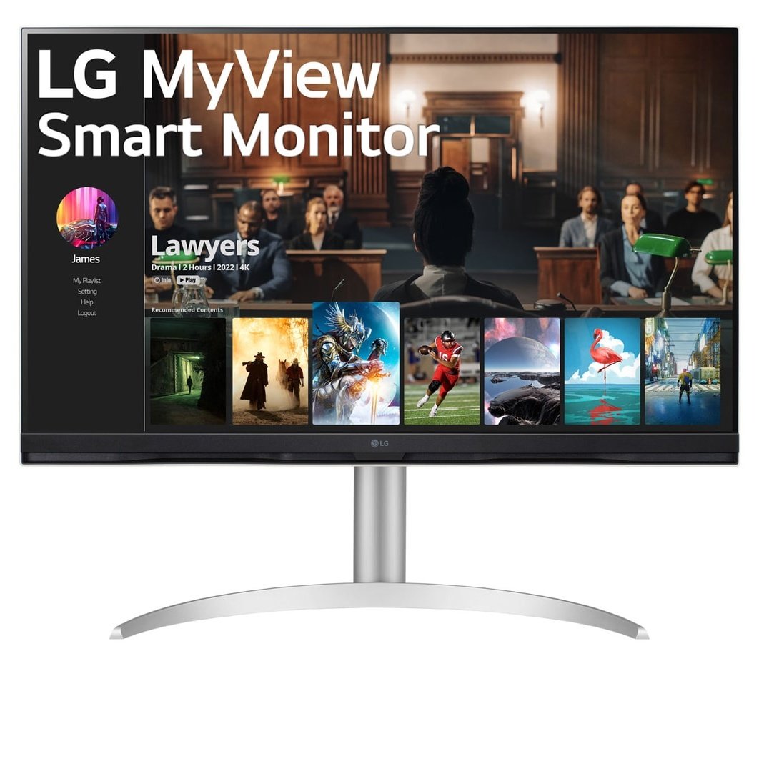 LG 32" 32SQ730S-W Flat UHD MyView Smart-VA Panel, 60Hz- HDMI,USB