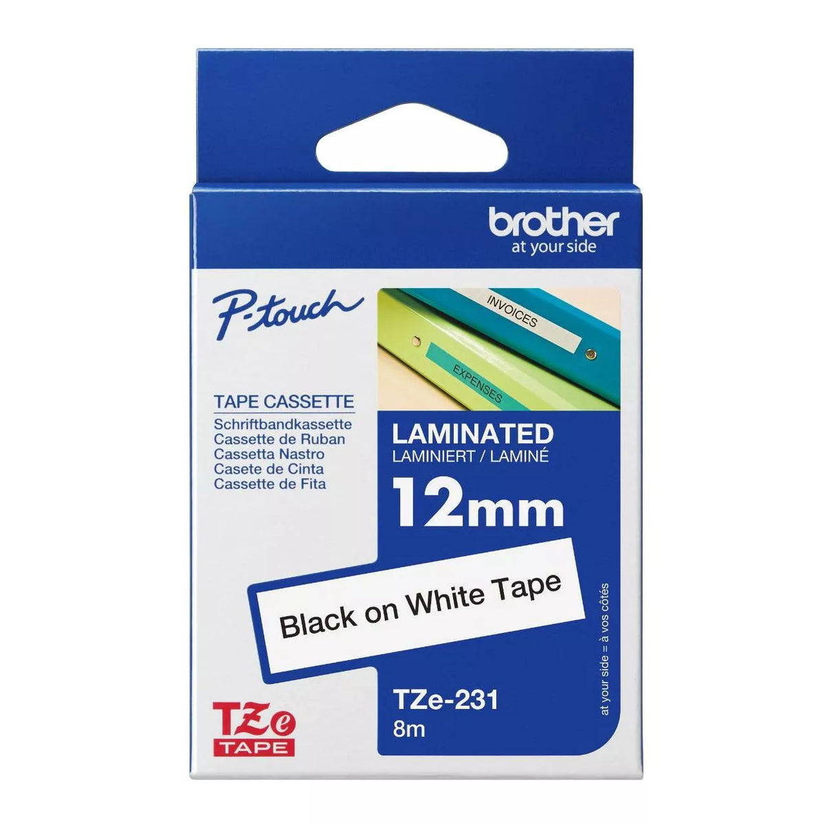 Brother TZe Laminated Label Tape 12mm x 8m atomoffice