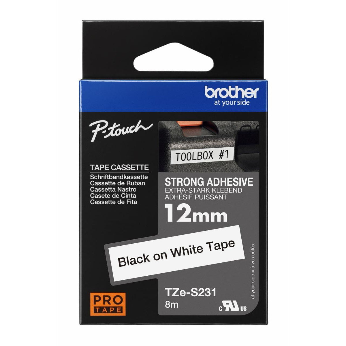 Brother TZe Strong Adhesive Laminated Label Tape 12mm x 8m atomoffice