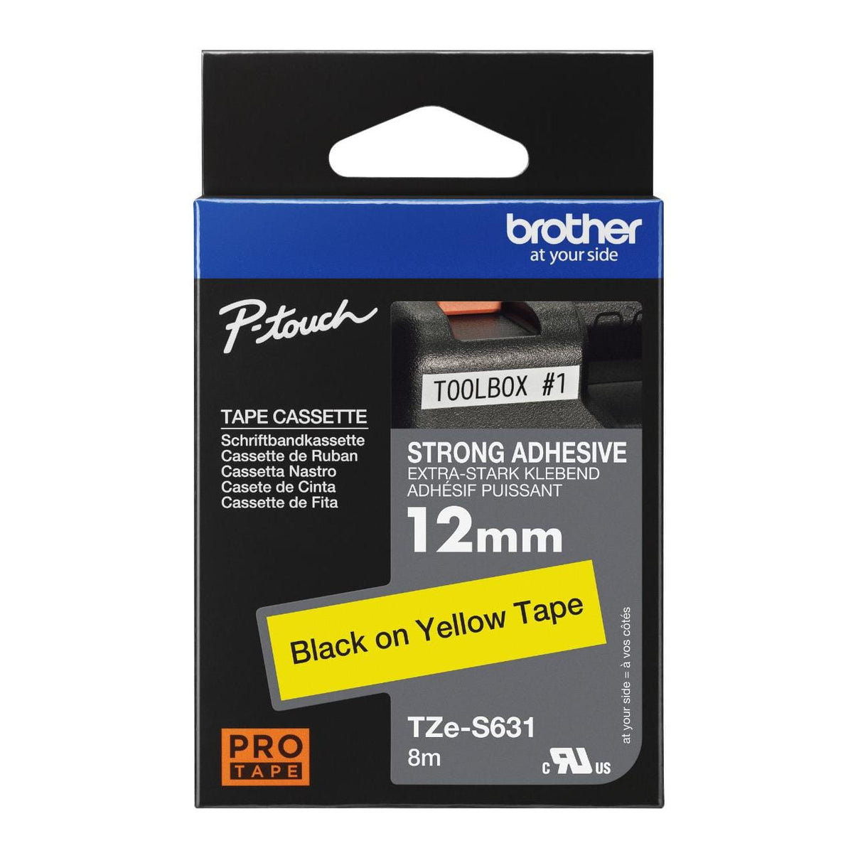 Brother TZe Strong Adhesive Laminated Label Tape 12mm x 8m atomoffice